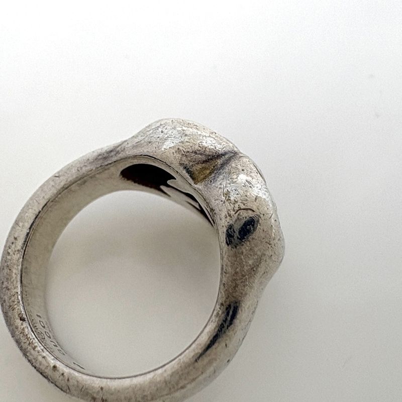 Gucci GG Logo Ring Interlocking Silver