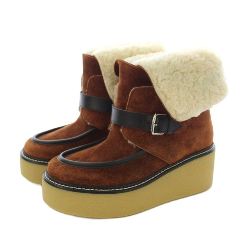 Hermes Short Boots 35.5 Brown