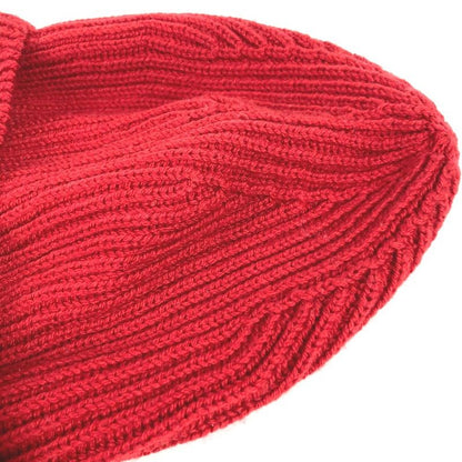Versace Knit Hat Logo Bicolor Wool Red