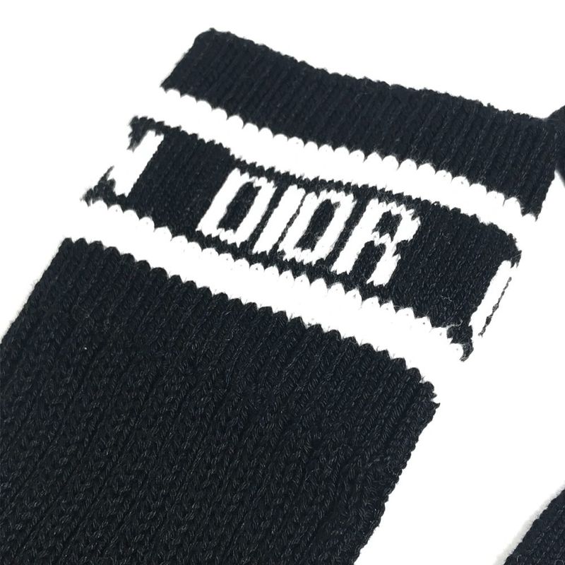 Dior Socks Logo Knee High Cotton Black