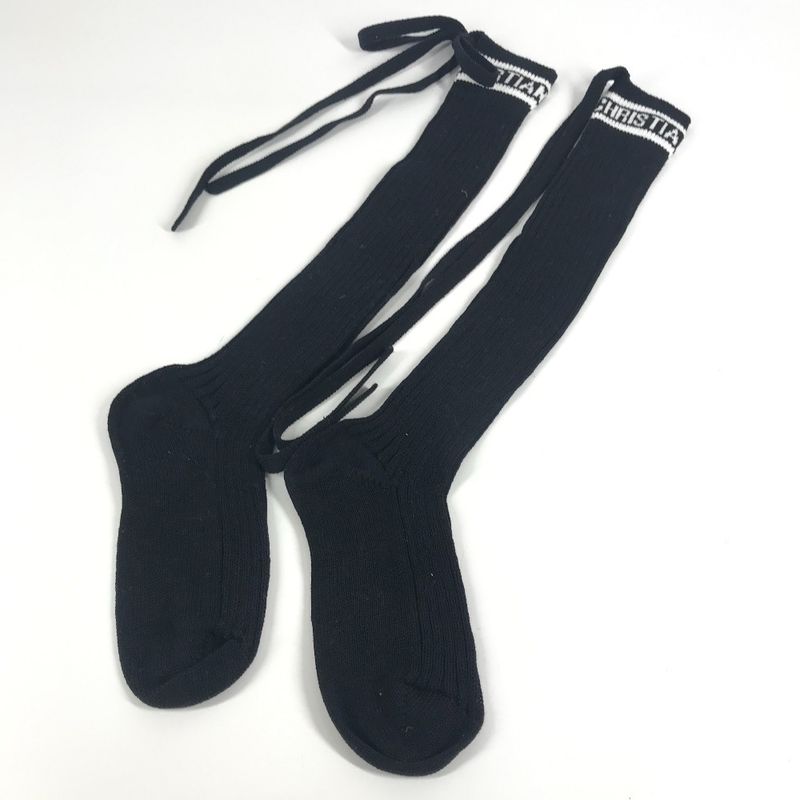 Dior Socks Logo Knee High Cotton Black