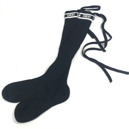 Dior Socks Logo Knee High Cotton Black