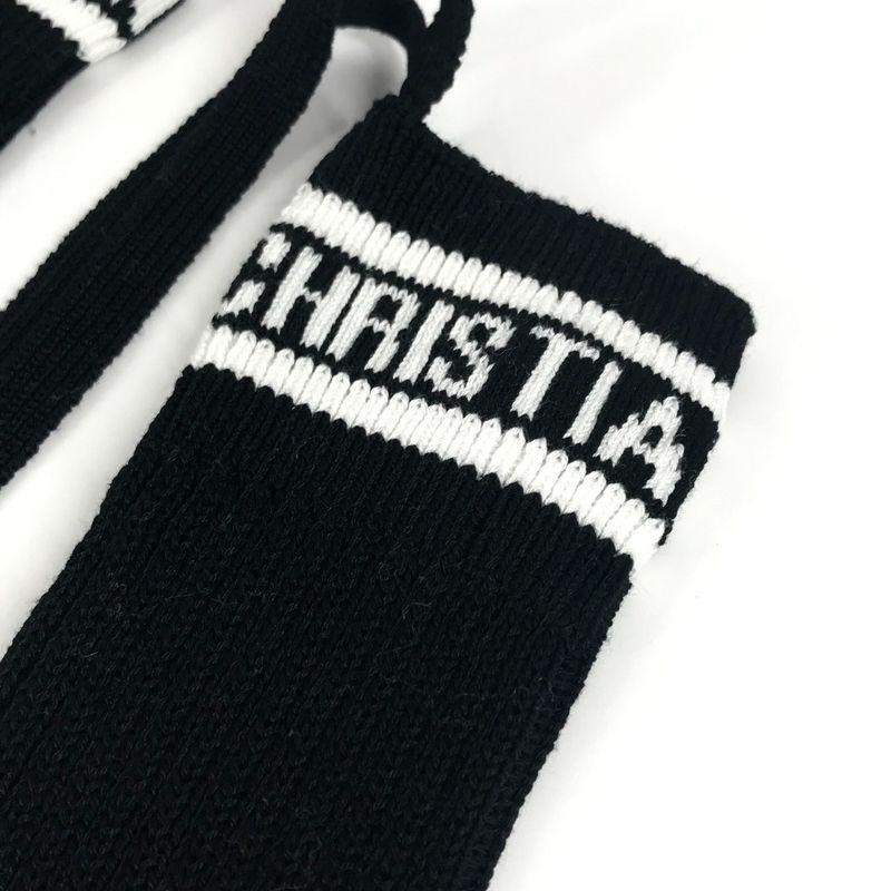 Dior Socks Logo Knee High Cotton Black