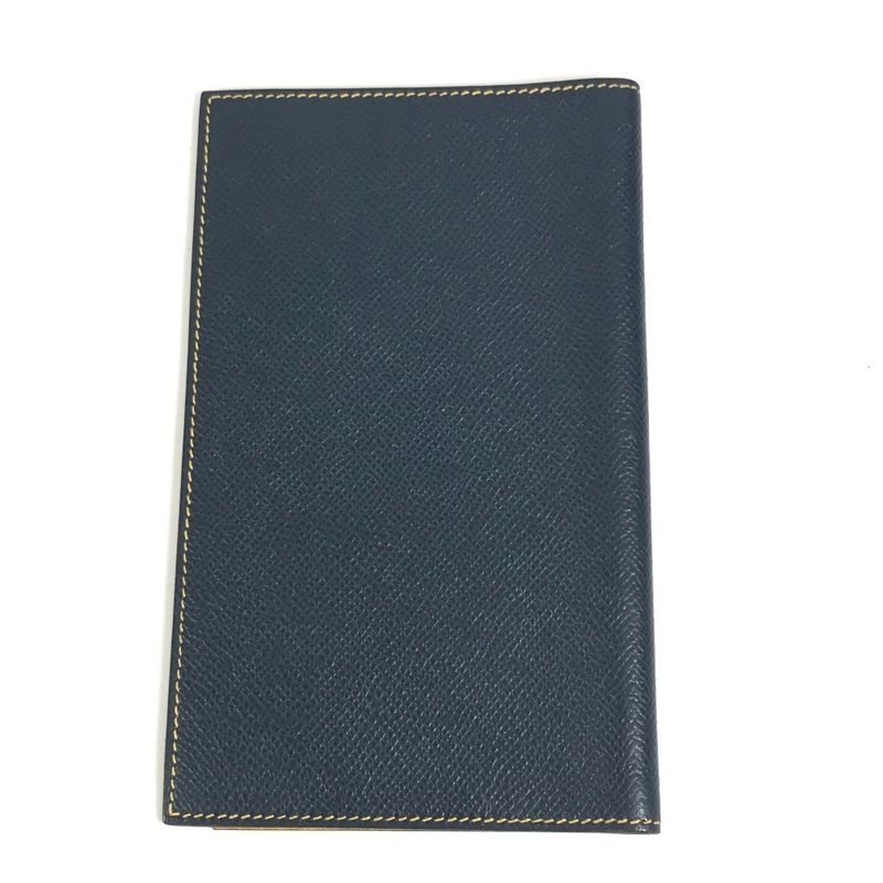 Hermes Notebook Cover Agenda MM PM Leather Navy