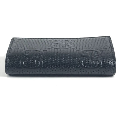 Gucci Key Case Key with Key Ring Leather Black