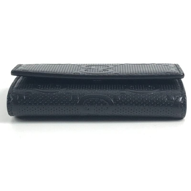 Gucci Key Case Key with Key Ring Leather Black