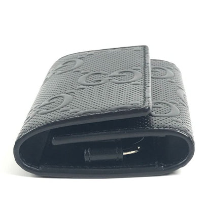 Gucci Key Case Key with Key Ring Leather Black