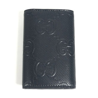 Gucci Key Case Key with Key Ring Leather Black