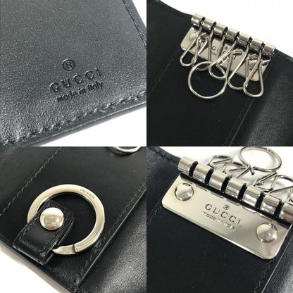 Gucci Key Case Key with Key Ring Leather Black