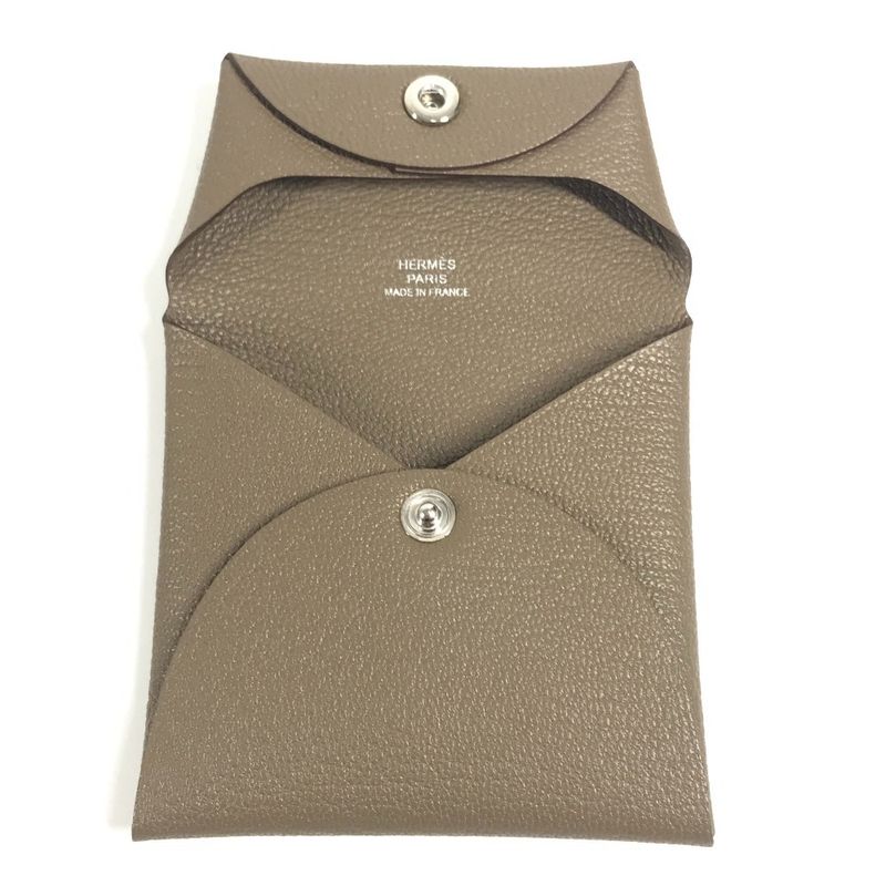 Hermes Coin Case Bastia Chevre Etoupe Gray