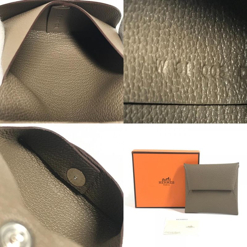 Hermes Coin Case Bastia Chevre Etoupe Gray