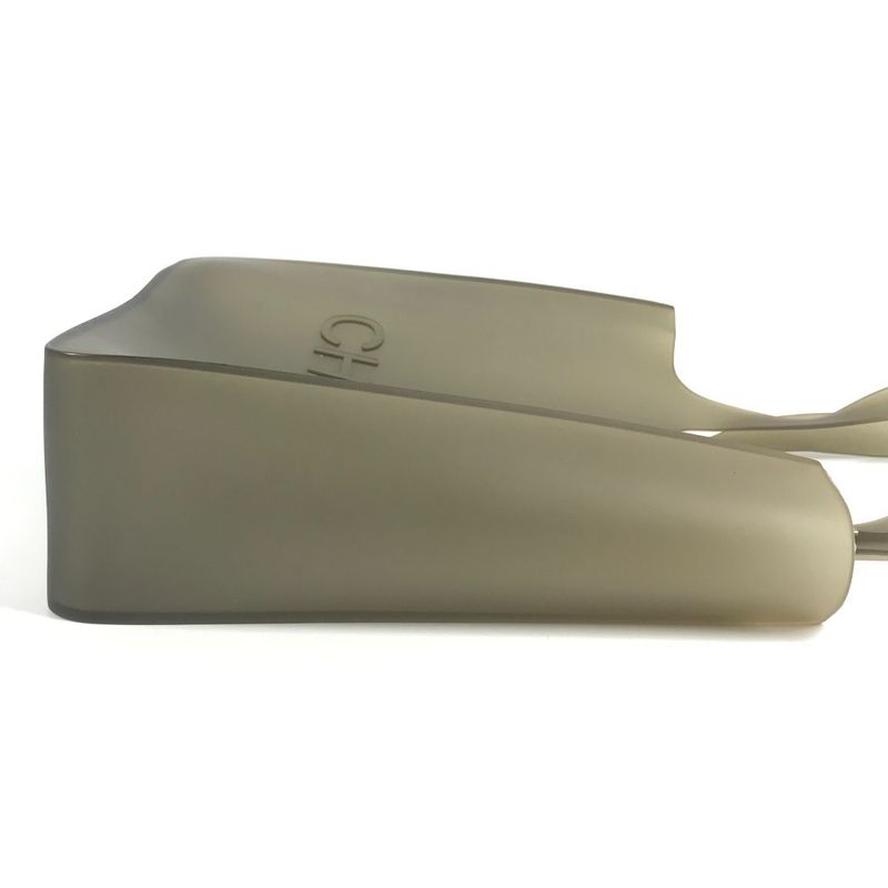 Chanel Shoulder Bag Logo Rubber Gray