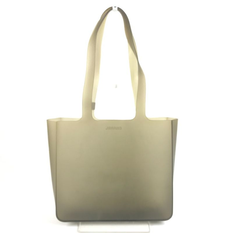 Chanel Shoulder Bag Logo Rubber Gray