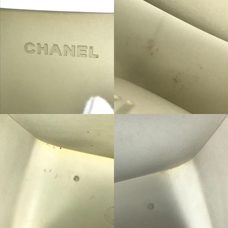 Chanel Shoulder Bag Logo Rubber Gray