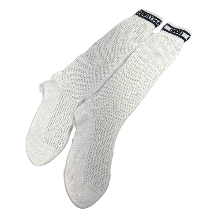 Dior Socks Logo Knee High Cotton White