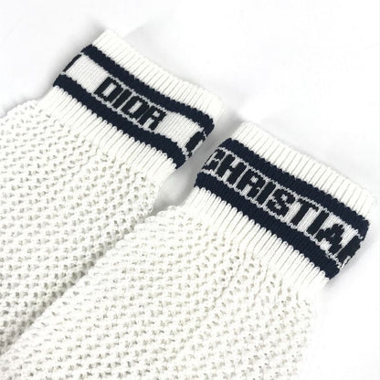 Dior Socks Logo Knee High Cotton White