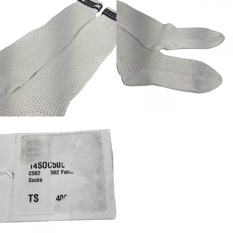 Dior Socks Logo Knee High Cotton White
