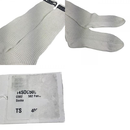 Dior Socks Logo Knee High Cotton White