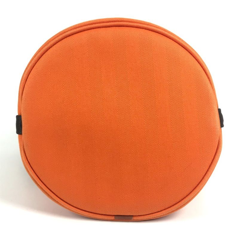 Hermes Shoulder Bag Sac Dopant Sage Bucket Shape Cotton Orange