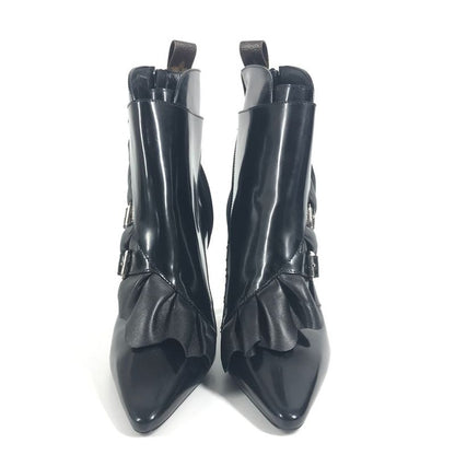 Louis Vuitton Ruffle Short Boots Leather Black