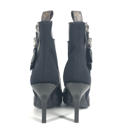 Louis Vuitton Ruffle Short Boots Leather Black