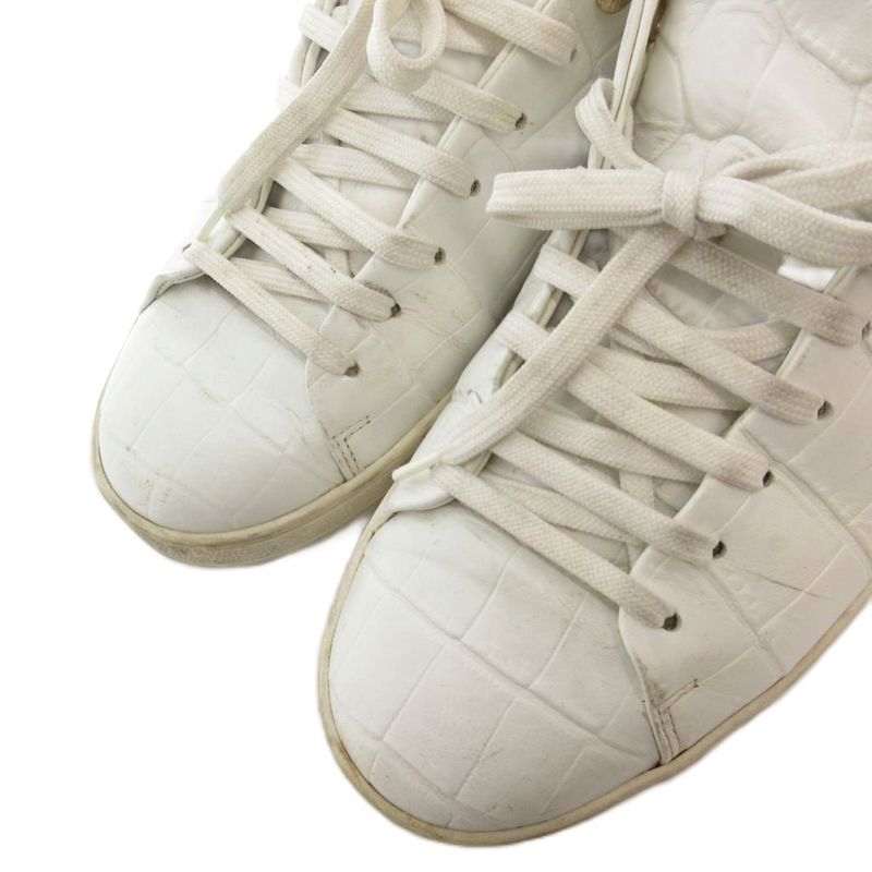 Louis Vuitton Low Cut Sneakers Shoes Leather 38 White