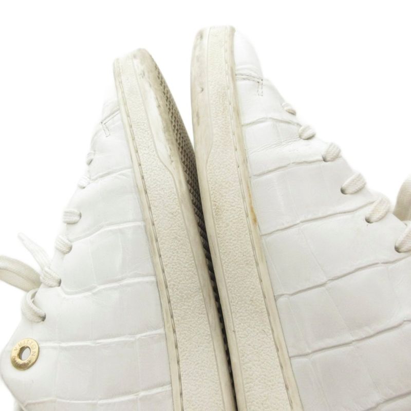 Louis Vuitton Low Cut Sneakers Shoes Leather 38 White