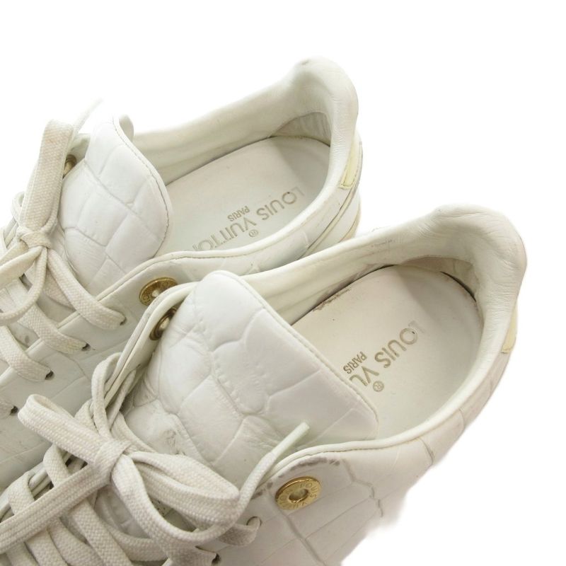 Louis Vuitton Low Cut Sneakers Shoes Leather 38 White