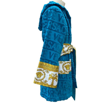 Versace Barocco & Robe Short Cotton Logo All Over Pattern Jacquard
