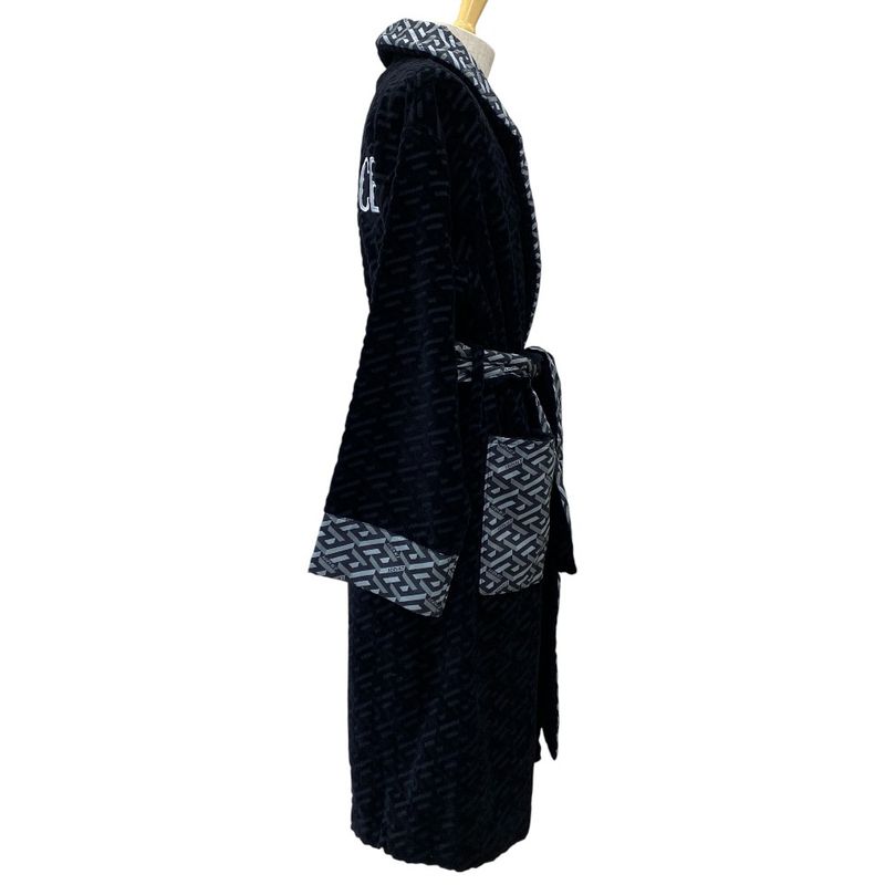 Versace Greca Signature Bathrobe Gown Logo All Over Pattern Jacquard
