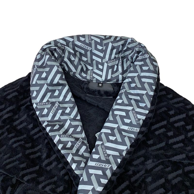 Versace Greca Signature Bathrobe Gown Logo All Over Pattern Jacquard