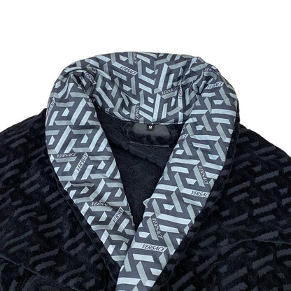 Versace Greca Signature Bathrobe Gown Logo All Over Pattern Jacquard