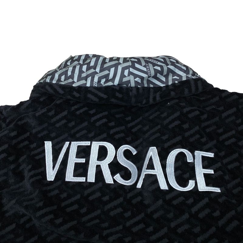 Versace Greca Signature Bathrobe Gown Logo All Over Pattern Jacquard