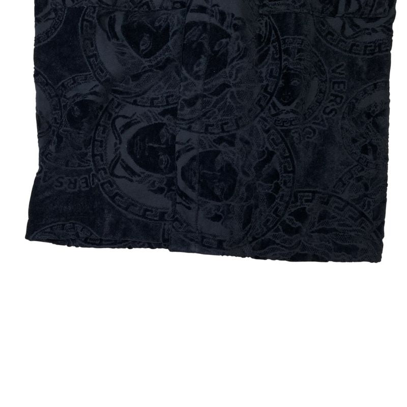 Versace Medusa Bathrobe Gown Logo Allover Pattern Jacquard Belt Cotton