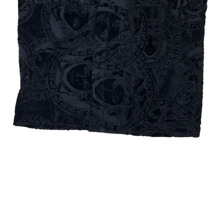 Versace Medusa Bathrobe Gown Logo Allover Pattern Jacquard Belt Cotton