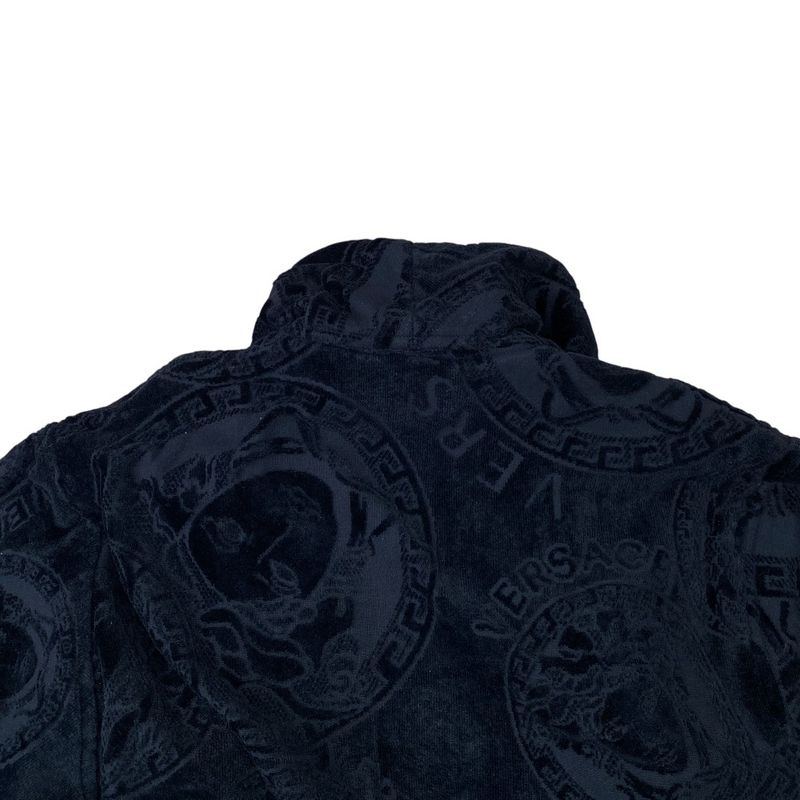 Versace Medusa Bathrobe Gown Logo Allover Pattern Jacquard Belt Cotton