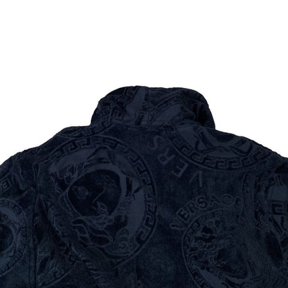 Versace Medusa Bathrobe Gown Logo Allover Pattern Jacquard Belt Cotton