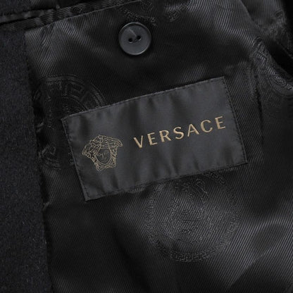 Versace Coat 44 Medusa Button Shawl Collar Black