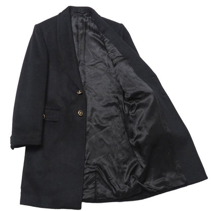 Versace Coat 44 Medusa Button Shawl Collar Black