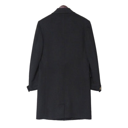 Versace Coat 44 Medusa Button Shawl Collar Black