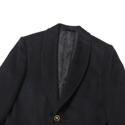 Versace Coat 44 Medusa Button Shawl Collar Black