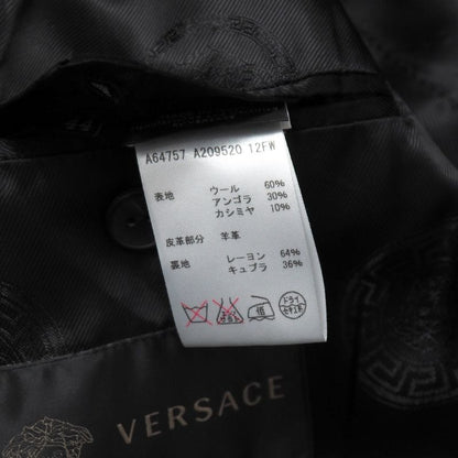 Versace Coat 44 Medusa Button Shawl Collar Black