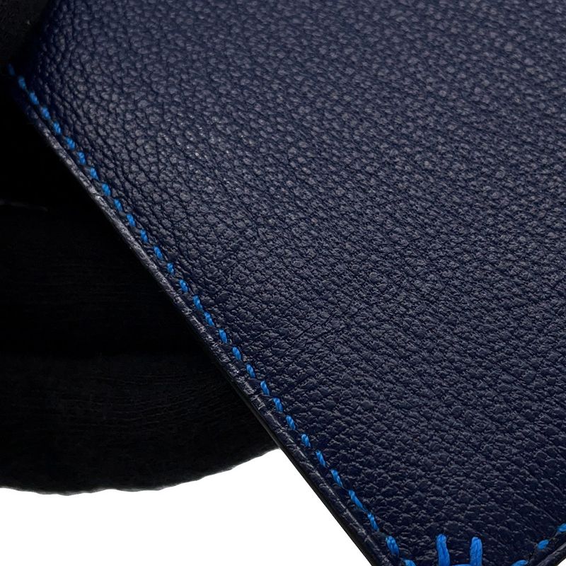 Hermes Card Case Verso Blue Indigo Zelige Blue-indigo Blue-hydra