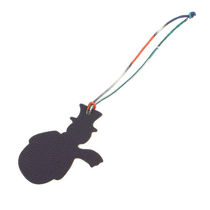 Hermes Bag Charm Petit Ash Snowman Etoupe Blue Indigo Epsom Togo Etoupe Blue-indigo