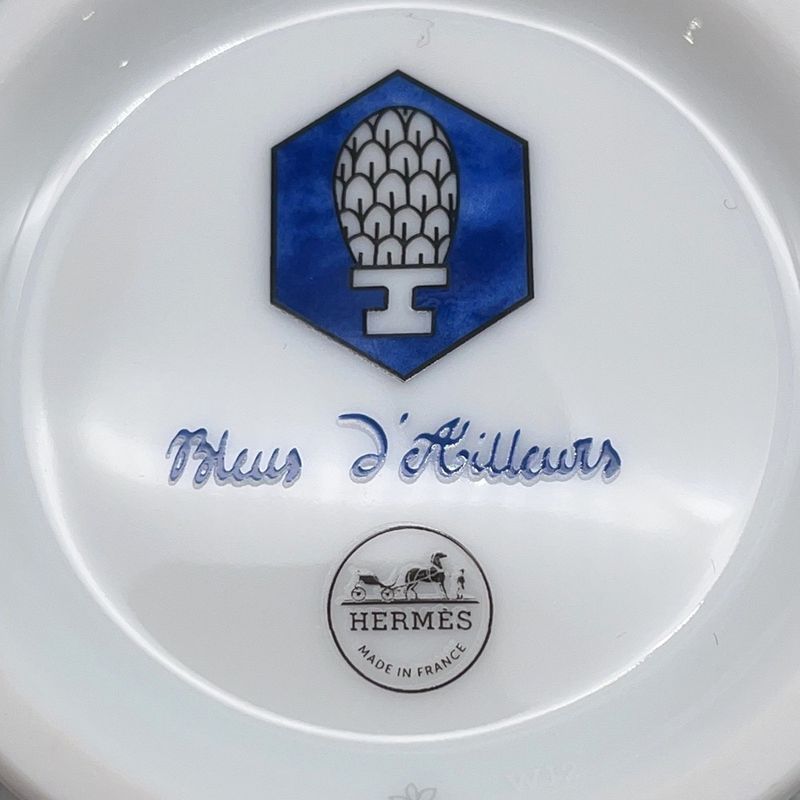 Hermes Sugar Pot Blue Daille Pottery Case Shoulder Bag White
