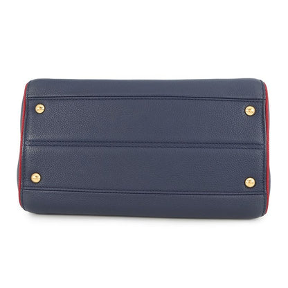 Louis Vuitton Handbag Calf Leather Monogram Double Bag Blue Marine