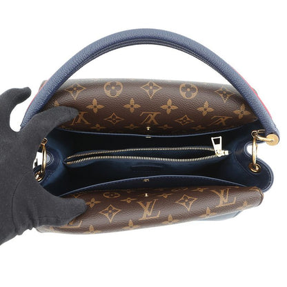Louis Vuitton Handbag Calf Leather Monogram Double Bag Blue Marine