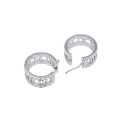 Tiffany & Co. Earrings Atlas Open Diamond 18K White Goldwhite Gold