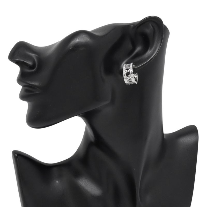 Tiffany & Co. Earrings Atlas Open Diamond 18K White Goldwhite Gold