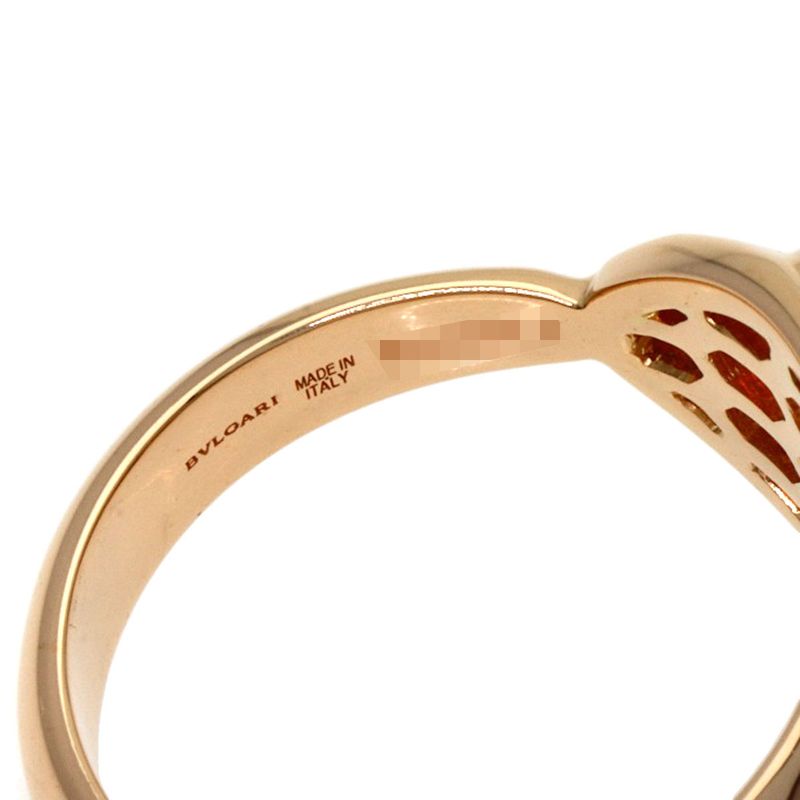 Bvlgari Serpenti Diamond Malachite Ring 18K Pink Gold